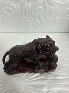 Chinesisches Horoskop Sternzeichen Tiger Statue Figur Feng Shui Tier Redwood Farbe - Bild 1 von 13