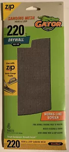 "Malla de lijado de gancho de caimán con cremallera 220 paneles de yeso muy finos 4 hojas 4,5""x10,5""" - Imagen 1 de 6