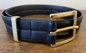 Vtg Pierre Cardin Glove Tanned Cowhide Black Dress Belt Size 34 Made in Italy