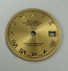 Original ROLEX DATEJUST 20MM Damen ZIFFERBLATT Gold römische Ziffern (für 26mm Rolex Gehäuse) - Bild 1 von 4