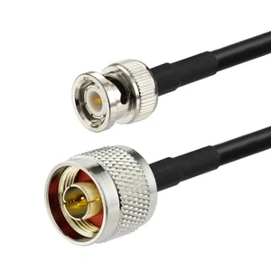 BNC plug male to N plug male RF pigtail coax cable KSR195 30cm for wireless - Picture 1 of 3