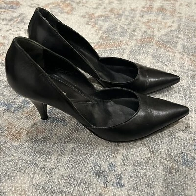 Bata Italia EE. UU. 8,5 UE 39 Cuero Negro Tacón Punta Foto 1 de 4