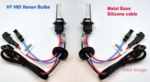 H7 6000K 35W HID Xenon Replacement Bulb 2 Bulbs for Headlight lamps Metal Base - Picture 1 of 5