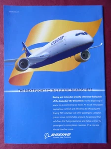 3/2005 PUB BOEING 787 DREAMLINER ICELANDAIR AIRLINE ORIGINAL AD - Picture 1 of 1
