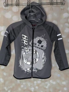 Star Wars Youth Boys BB-8 Gray/White Zip Up Hooded Jacket - Picture 1 of 13