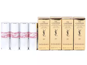 YSL YVES SAINT LAURENT LOVESHINE 201 ROSEWOOD BLUSH 0,04 Unzen x 4 MINI-LIPPENSTIFT - Bild 1 von 2