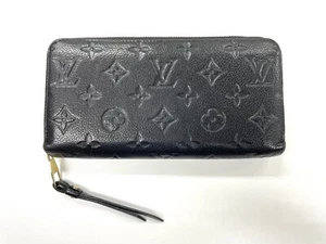 LOUIS VUITTON Monogram Empreinte Round Zip Long Wallet M61864 Noir Damaged As is - Picture 1 of 20
