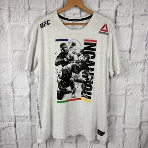 Francis Ngannou UFC Men XXL 2XL Chalk White Authentic UFC 220 Fight Night W40 - Picture 1 of 9
