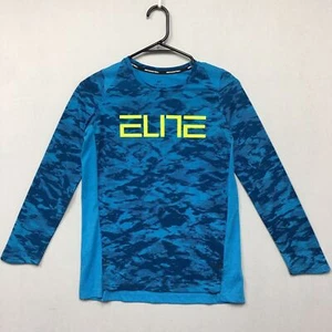 Nike Dri-Fit Elite Basketball Shirt Girls Size L Large Long Sleeve Top Blue #091 - Picture 1 of 5