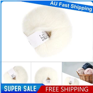 Luxury Soft Angora Mohair Wool Yarn - Anti-Pilling Versatile Knit - White - Picture 1 of 19