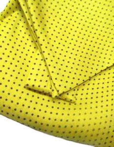 Ascot uomo pura seta uomo man foulard da collo a pois giallo fluo made italy - Foto 1 di 4