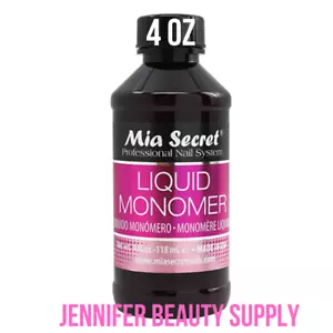 MIA SECRET PROFESSIONAL ACRYLIC NAIL SYSTEM LIQUID MONOMER 4 OZ JENNIFER BEAUTY - Picture 1 of 1