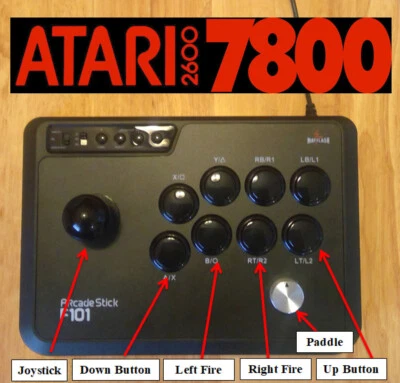 Mayflash Arcade Stick Modded Controller Joystick w Paddle Atari 7800 & 2600 Mod - Image 1 of 4