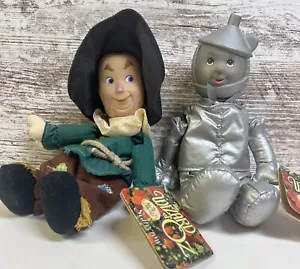 Set/2 Zauberer von Oz Puppen Vogelscheuche & Blechmann Merry-O Sammlung 1998 Etikett - Bild 1 von 16