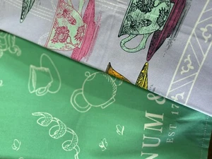 Lot Of 2 Fortnum and Mason tea towels New Without Tags.  Teal And Lavender - Picture 1 of 5