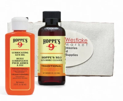 Kit de limpieza de orificios de pistola Hoppes para calibre .30 .308 .300 con parches de aceite solvente Foto 1 de 4
