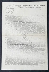 Flugblatt Nationaler Freiheitsblock (Monarchisten) Wahlen / Referendum 1946 - Bild 1 von 1