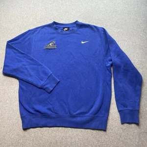 Y2K Nike Ladue College Spell Out Tennis Crewneck Blue Size M Sweatshirt - Picture 1 of 6