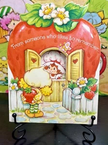 Very Rare Vintage Strawberry Shortcake Birthday Card W/ Lemon Meringue Die-cut - Picture 1 of 24