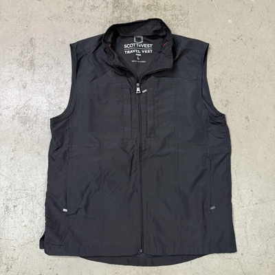 SCOTTeVEST RFID Travel Vest Mens Large Black Multi Pocket RFID Blocking Utility - Image 1 of 4