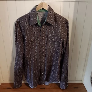 Camisa Western Diesel Para Hombre Flor Marrón, Broches Marfil, Talla XL - Imagen 1 de 14