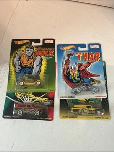Hot Wheels Pop Culture Marvel 2014 Lot Of 4- Luke, Loki, Thor, And Hulk - Picture 1 of 6