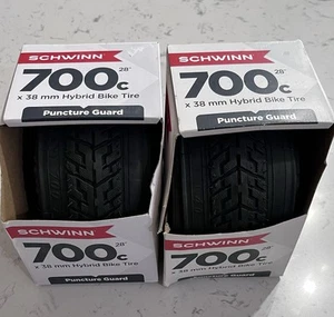 Pair (2) Schwinn HYBRID BIKE TIRE 700 C / 28" X 38 mm Puncture Guard BICYCLE - Picture 1 of 3