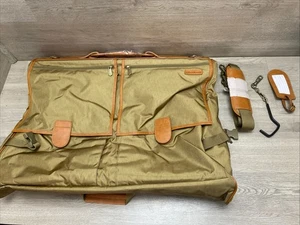 New! Hartmann Nylon Leather Trim Folding Garment Bag Luggage W/ Hartmann Storage - Picture 1 of 13