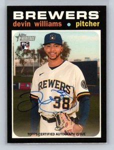 Devin Williams 2020 Topps Heritage #ROA-DW Real One Autographs Auto RC Rookie - Picture 1 of 2