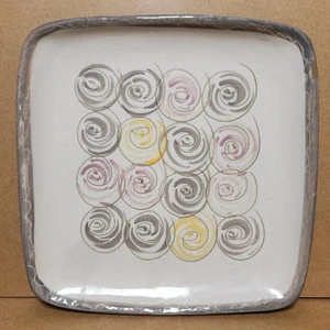 Set Of Three Glidden Plates 1940s Stoneware Dinnerware Square Small Side 8" - Picture 1 of 11