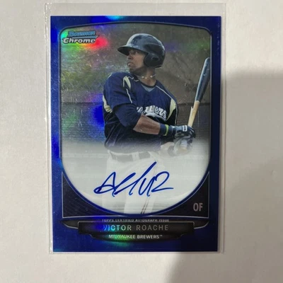 2013 Bowman Chrome Prospects Blue Refractor /150 Victor Roache #BCA-VR Auto - Image 1 of 2