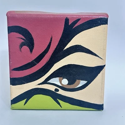 Pintura acrílica arte urbano artista pop firmado por Emilio Ramos “ojo de niña” 4” x 4” Foto 1 de 4