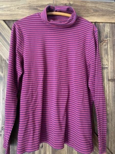 LL Bean girocollo a righe rosse e viola donna XL - Foto 1 di 4