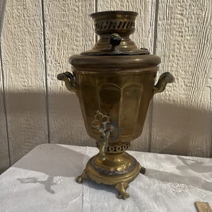 ANTIQUE RUSSIAN IMPERIAL SOVIET TULA BRASS BATASHEV SAMOVAR TEA URN - Picture 1 of 18