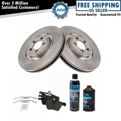 Front Ceramic Disc Brake Pads & Rotor Kit w/ Chemicals for Jaguar New - Image 1 of 4