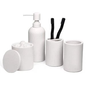 4-Piece Bathroom Accessory Set with Soap Dispenser, Bathroom Jars, Toothbrush in - Picture 1 of 5