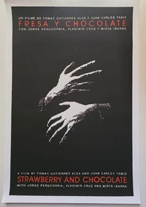STRAWBERRY & CHOCOLATE Cuba Silkscreen Poster for LGBTQ Cuban Film with Gay Hero - Picture 1 of 5