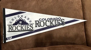 Vintage 90’s Colorado Rockies MLB Baseball Full Size 30” Pennant by Trench - Picture 1 of 1