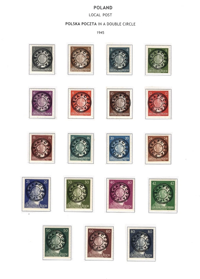 Poland WWII (1945) - Soviet Zone Local Post Overprint “Polska Poczta” - Image 1 of 1