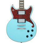 D'Angelico Premiere Brighton Solid Body Guitar Double Cutaway Stopbar Sky Blue