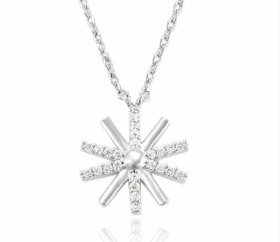 Elegante colgante de cadena de circonita cúbica de oro blanco de 18 quilates GF para damas Foto 1 de 2