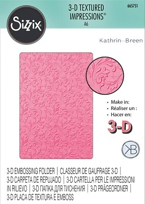Sizzix Floral Scrolls 3D Embossing folder #665751 Retail $12.99 Classic Beauty! - Image 1 of 4
