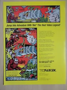 Toki Arcade Machine Flyer Original Magazin ausziehbare Anzeige - Bild 1 von 1