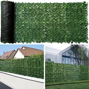 3M Roll Artificial Garden Fake Hedge Ivy Leaf Privacy Fence Screening Wall New - Picture 1 of 15