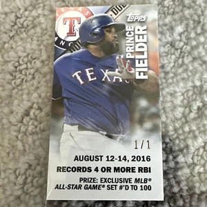2016 Topps Mini Rip Card Double Play Promotion Prince Fielder 1/1 - Picture 1 of 1