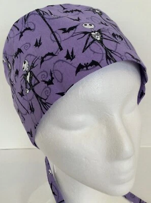 Halloween Jack Bat Lined Medical Scrub Cap Surgery Hat Chef Dental Veterinarian - Image 1 of 4