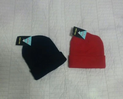 2 sombreros gorro cálidos rojos azul marino tejido niños niño niña envío gratuito Foto 1 de 4