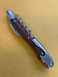 Laguiole Waiter's Corkscrew Wine Opener Foil Cutter Stainless Wood Handle