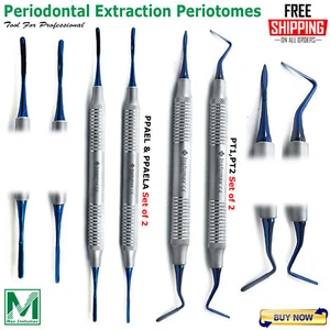 Periotome PT1 & PT2 Serrated Dental Ppaela & Ppael Tooth Extraction Elevators Se - Picture 1 of 10