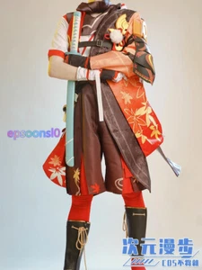 Abito Cosplay Genshin Impact Kaedehara Kazuha Costume Halloween Unisex - Foto 1 di 16